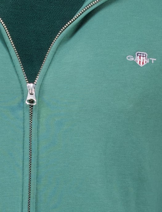 katoenen Gant vest groen effen normale fit - Image 3