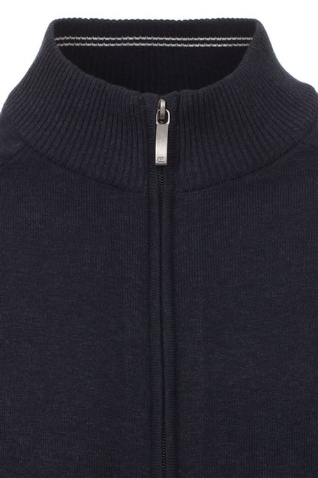Casa Moda vest navy rits effen katoen opstaande kraag wijde fit - Image 3
