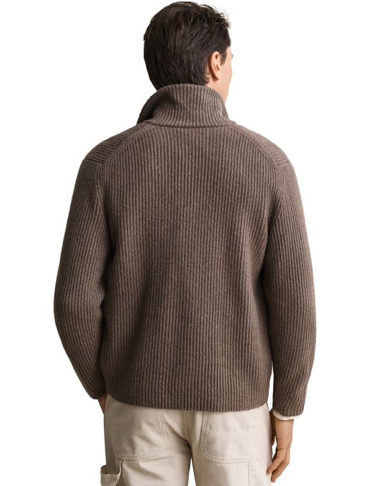 Vesten Gant Regular Fit bruin gebreid blazer vest jak wol - Image 2