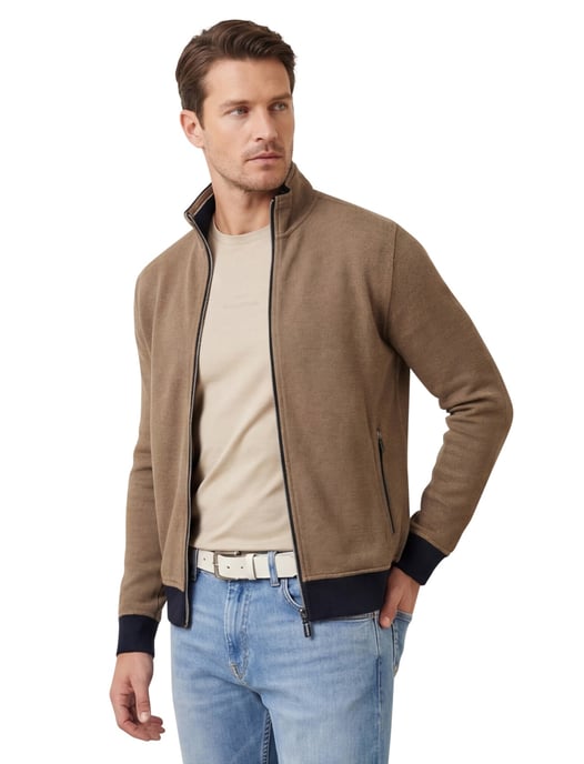 katoenen Baileys vest bruin rits - Image 1