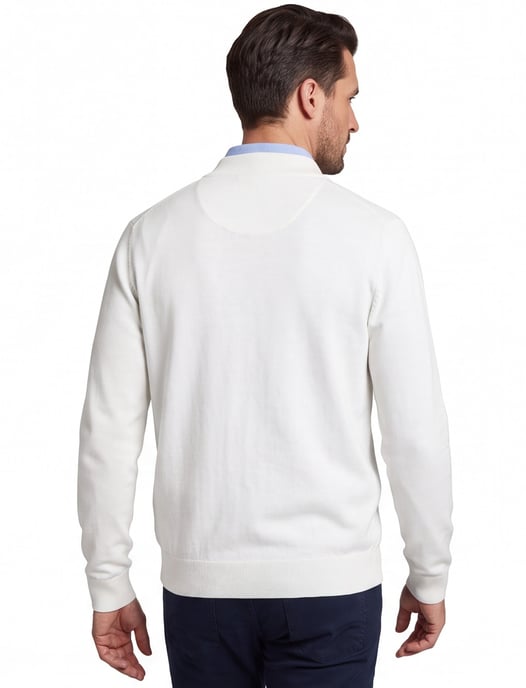 Fynch-Hatton vest wit effen katoen normale fit - Image 2