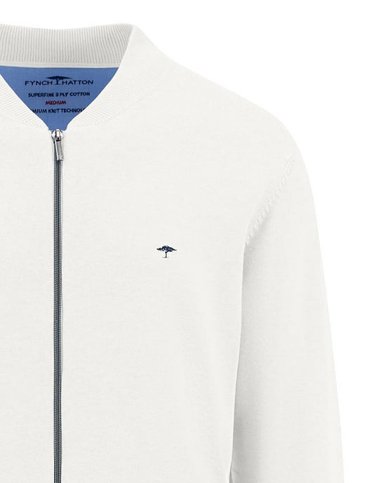 Fynch-Hatton vest wit effen katoen normale fit - Image 3