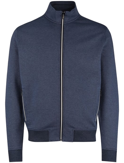 vest Baileys donkerblauw normale fit met boord witte rits - Image 3