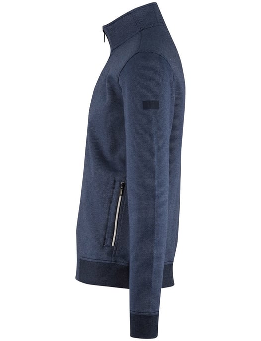 vest Baileys donkerblauw normale fit met boord witte rits - Image 4