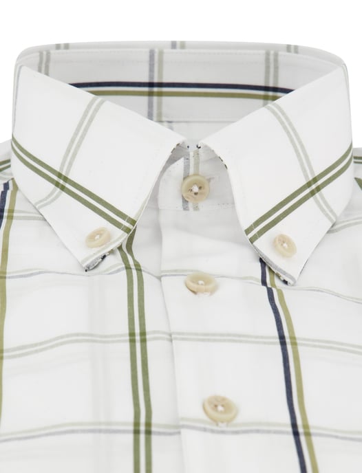 Ledub Modern Fit overhemden wit geruit korte mouw - Image 3