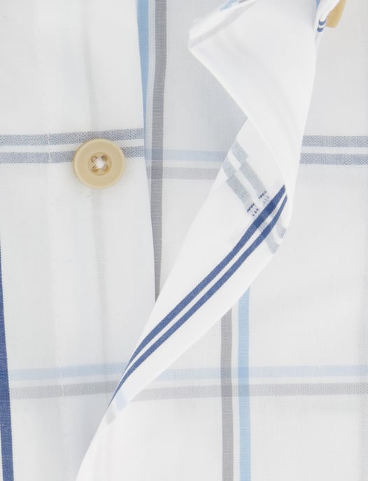 Ledub Modern Fit overhemd wit geruit korte mouw - Image 4