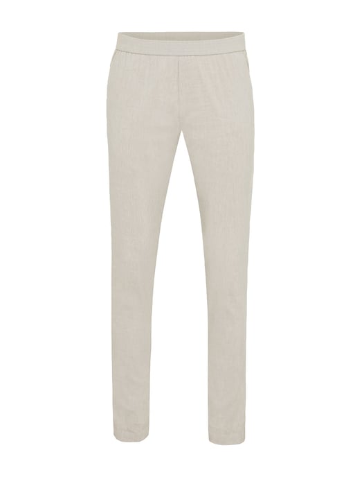 linnen pantalon Genti chino beige effen normale fit - Image 1