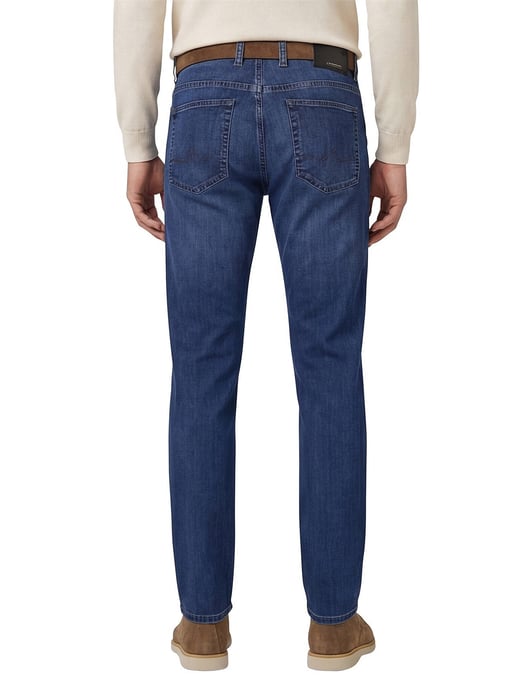 Alberto broek blauw denim effen katoen - Image 2