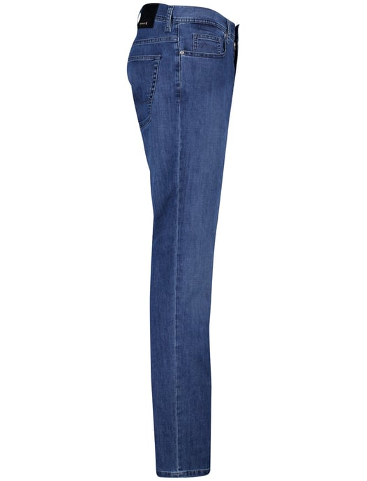 Alberto broek blauw denim effen katoen - Image 3