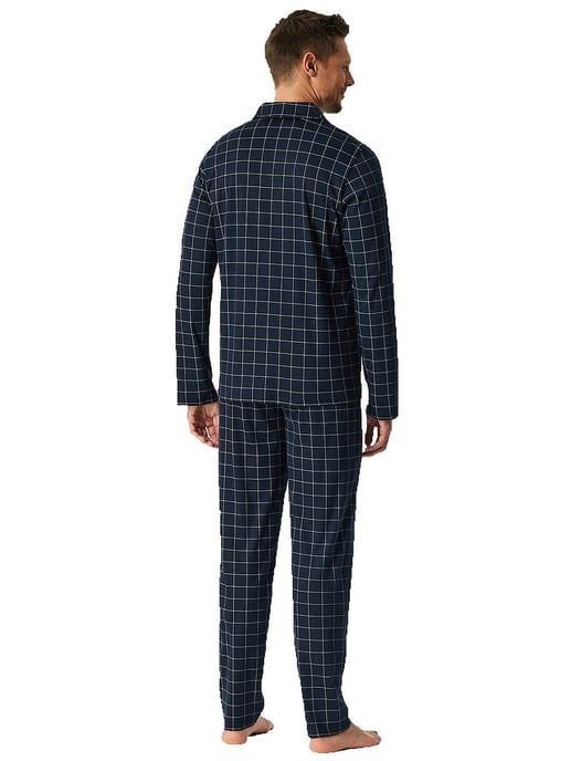 Lange Schiesser pyjama navy geruitte broek - Image 2