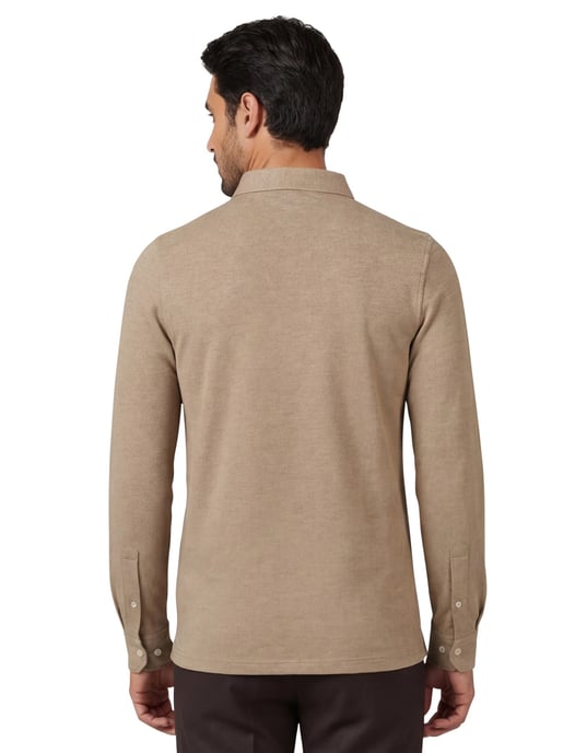Scotland Blue normale fit poloshirt camel effen pique - Image 2