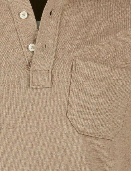 Scotland Blue normale fit poloshirt camel effen pique - Image 3