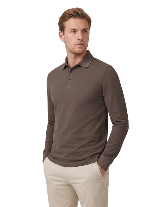 Polo lange mouw Cavallaro Napoli bruin - Image 1