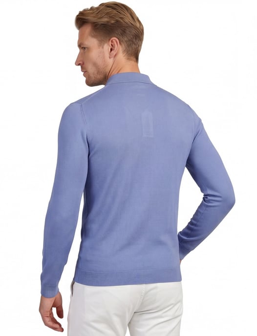 blauw elegant Genti polo lange mouw - Image 2