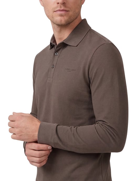 Polo lange mouw Cavallaro Napoli bruin - Image 2