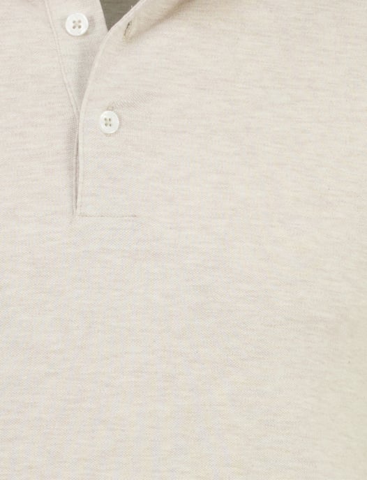 Beige gemeleerde Cavallaro poloshirt lange mouw 3 knoops - Image 4