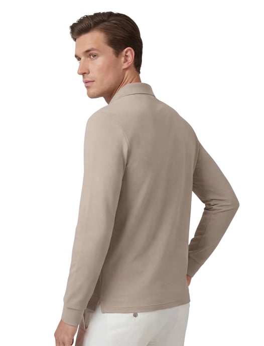 Polo lange mouw Cavallaro Napoli beige regular fit - Image 2