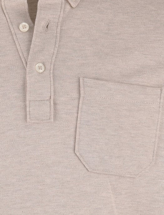 Scotland Blue Polo lange mouw beige borstzak katoen - Image 4