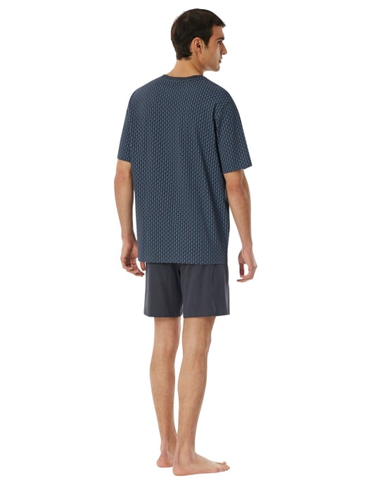 Schiesser shortama blauw-grijs geprint - Image 2