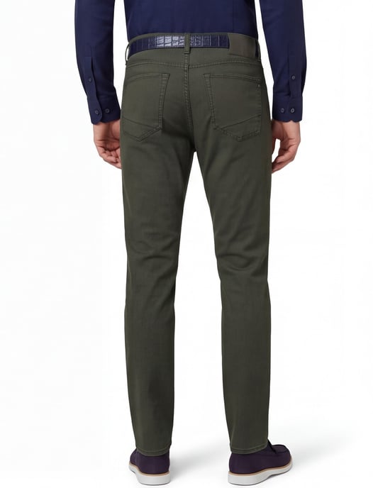 katoenen Brax jeans Chuck donkergroen geprint normale fit - Image 2