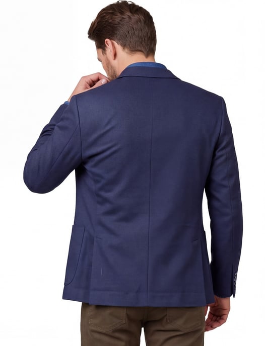 Roy Robson colbert normale fit donkerblauw geruit - Image 2