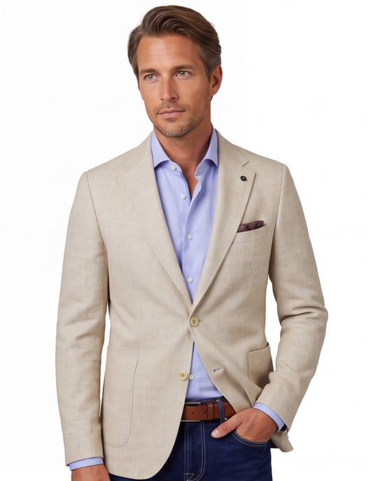 colbert Carl Gross Fabian effen beige normale fit - Image 1