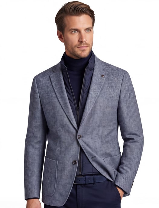 Roy Robson colbert blauw gemêleerd - Image 1