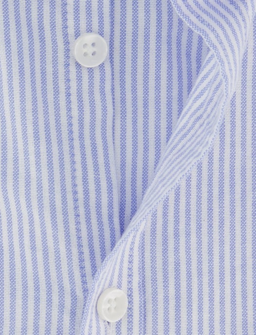 Modern fit blauw overhemd Ledub 100% katoen witte knopen - Image 4