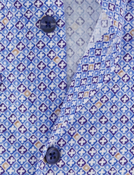 Ledub Modern Fit overhemd blauw geprint - Image 4