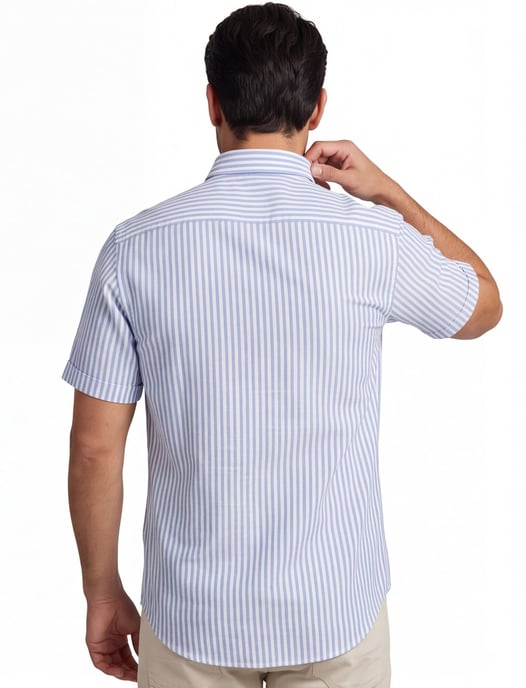 Blauw gestreept overhemd Ledub Modern Fit - Image 2