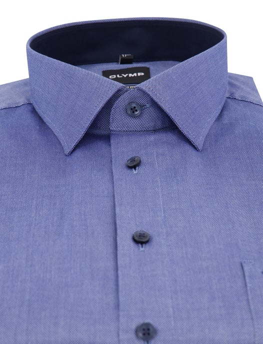 overhemd Olymp Comfort Fit blauw strijkvrij katoen - Image 3