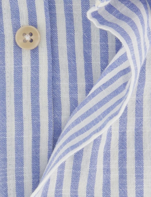 Blauw gestreept overhemd Ledub Modern Fit - Image 4