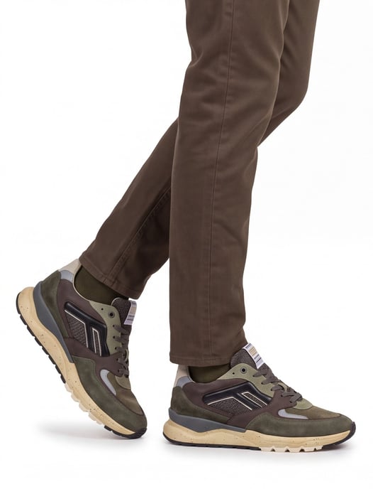 Sneakers Floris van Bommel groen suede geprint - Image 2