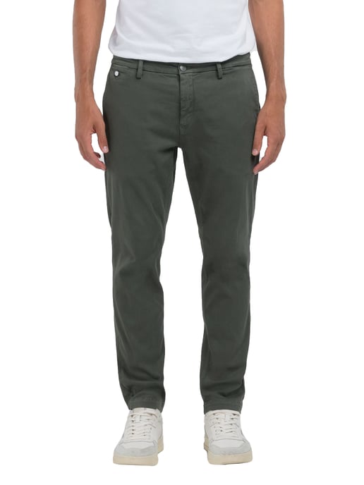 katoenen Replay chino effen groen Benni Regular Fit - Image 1