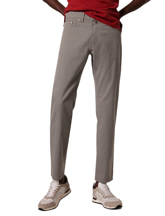 Pierre Cardin Lyon Tapered Fit taupe 5-pocket broek - Image 1