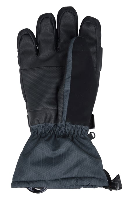 'Mountain' Men's Ski Gloves Padded Lightweight Comfy Wrist Strap Winter Mittens Black - Image 3