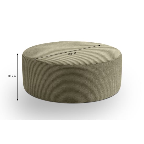 Furnilux Kolo stool large khaki grote kruk in trendy corduroy voor elk interieur - Image 2