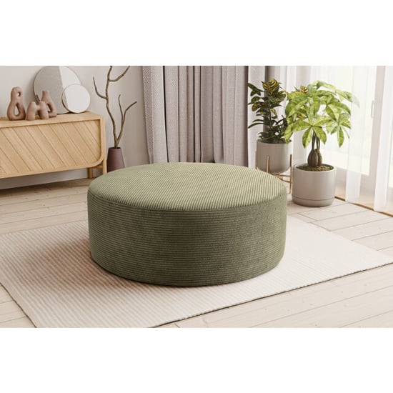Furnilux Kolo stool large khaki grote kruk in trendy corduroy voor elk interieur - Image 3