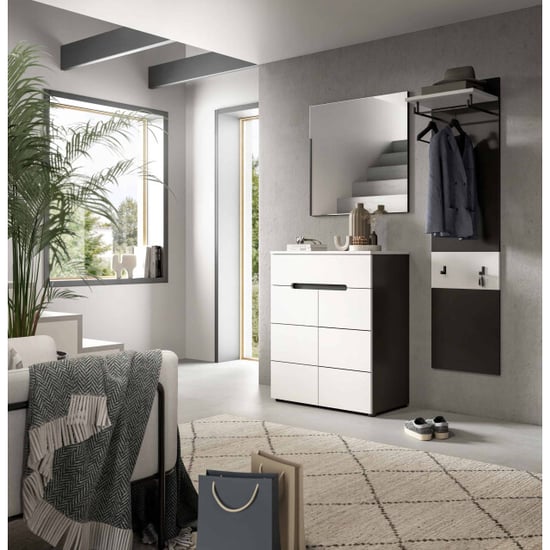 Furnilux Praktisch garderobepaneel met haken witte inbouwoplossing 165 cm moderne - Image 2