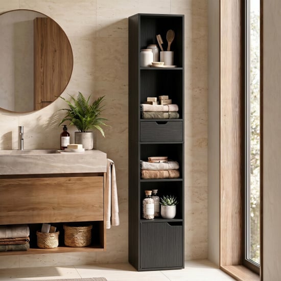 4goodz 6-vaks boekenkast met lade 30x24x158 cm - - Image 2