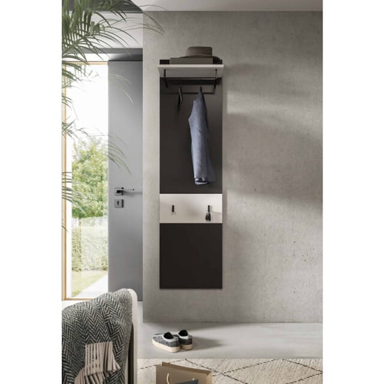 Furnilux Praktisch garderobepaneel met haken witte inbouwoplossing 165 cm moderne - Image 4