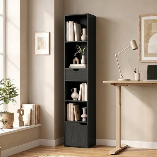 4goodz 6-vaks boekenkast met lade 30x24x158 cm - - Image 6