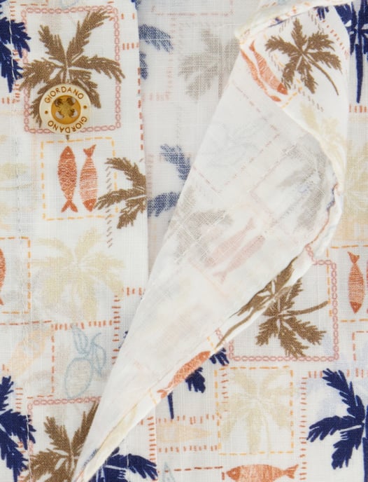Giordano overhemd creme palm print wijde fit - Image 4