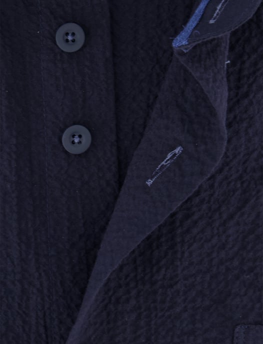 navy regular fit overhemd Eden Valley borstzak katoen textuur km - Image 4
