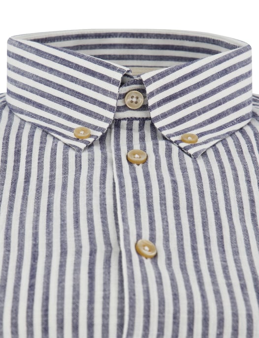 Overhemden Ledub Modern Fit donkerblauw gestreept - Image 3