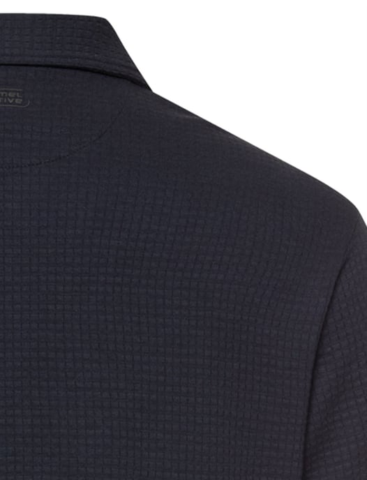 Camel Active overhemd donkerblauw katoen geprint wijde fit - Image 4