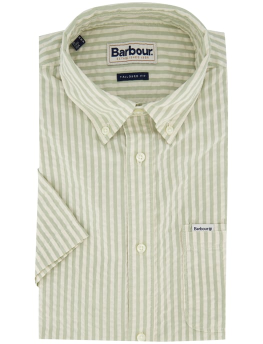 Overhemd Barbouw groen streepmotief Tailored Fit button down - Image 2