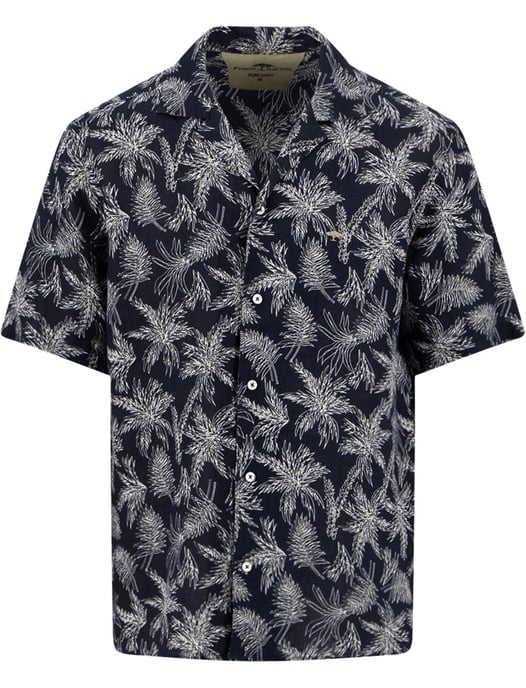 Bladeren print overhemd donkerblauw Fynch Hatton - Image 1