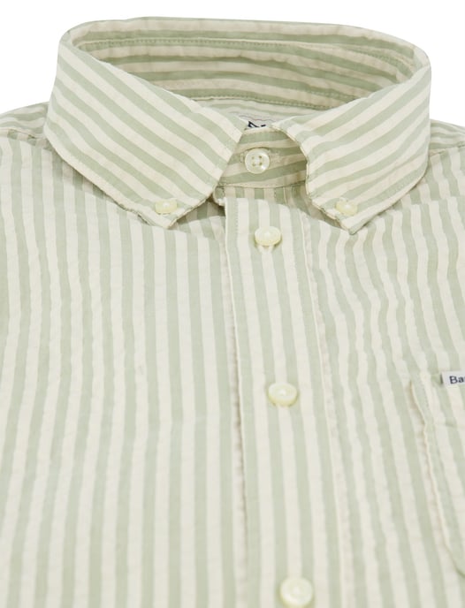 Overhemd Barbouw groen streepmotief Tailored Fit button down - Image 3