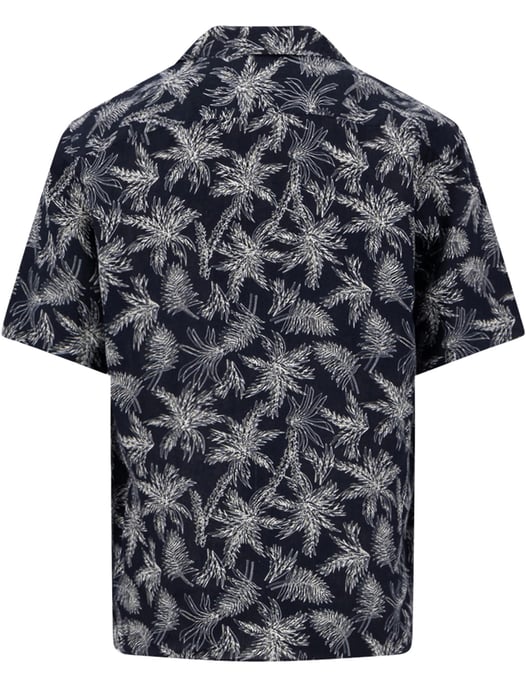 Bladeren print overhemd donkerblauw Fynch Hatton - Image 2
